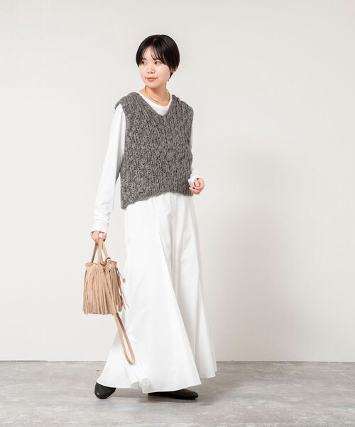 NOLLEY’S(ノーリーズ)の「【WEB限定】ウォッシャブルヴィンテージタフタマチ入りマキシスカート(スカート・レディース・ライトブルー/ネイビー/ホワイト/ブラック・2/1)」の9枚目の写真