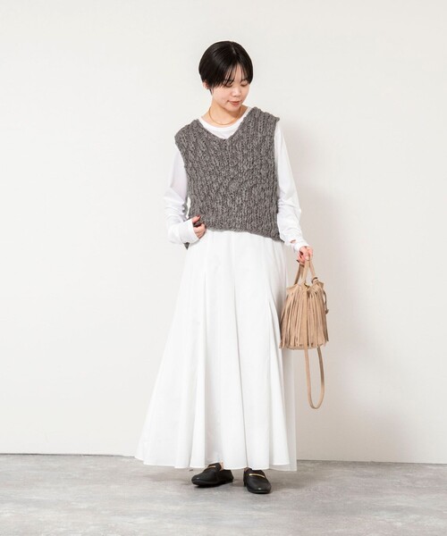 NOLLEY’S(ノーリーズ)の「【WEB限定】ウォッシャブルヴィンテージタフタマチ入りマキシスカート(スカート・レディース・ライトブルー/ネイビー/ホワイト/ブラック・2/1)」の10枚目の写真