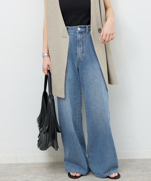 JOURNAL STANDARD relume(ジャーナルスタンダード レリューム)の「ストリングワイドデニム(デニムパンツ・レディース・ブルー/ライトブルー・38/36)」の6枚目の写真