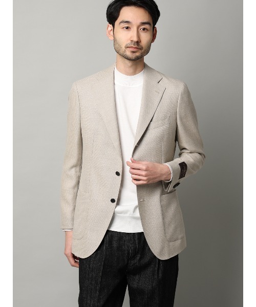 SUIT SQUARE(スーツスクエア)の「モックネックニット 長袖 ウォッシャブル プレーティング天竺 無地(ニット/セーター・メンズ・ライトグレー/ブラック/ラベンダー/パープル/ホワイト・L/M/S/LL)」の6枚目の写真