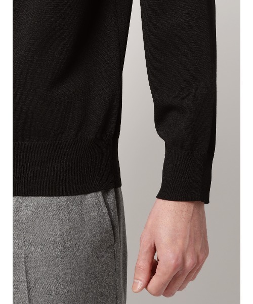 SUIT SQUARE(スーツスクエア)の「モックネックニット 長袖 ウォッシャブル プレーティング天竺 無地(ニット/セーター・メンズ・ライトグレー/ブラック/ラベンダー/パープル/ホワイト・L/M/S/LL)」の18枚目の写真