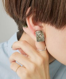 ear PAPILLONNER | 《スターリングシルバー使用》スタンプコンチョイヤリング(イヤリング)