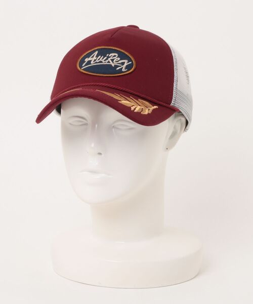 AVIREX(アヴィレックス)の「AVIREX/アヴィレックス AX EX AARC OVAL WAPPEN MESH CAP(キャップ・メンズ・ブラック/ネイビー/エンジ/ブラウン・ONE SIZE)」の4枚目の写真