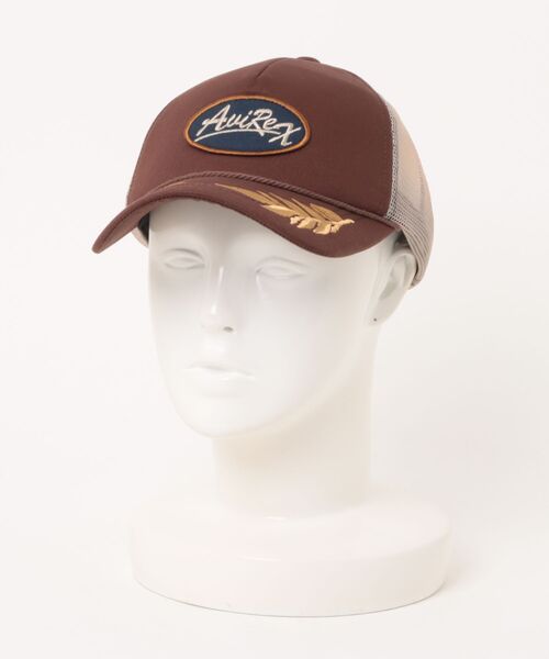 AVIREX(アヴィレックス)の「AVIREX/アヴィレックス AX EX AARC OVAL WAPPEN MESH CAP(キャップ・メンズ・ブラック/ネイビー/エンジ/ブラウン・ONE SIZE)」の3枚目の写真