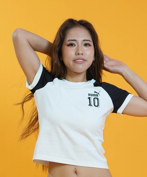 PUMA(プーマ)の「PUMA/プーマ 半袖 Tシャツ FUTURE.PUMA.ARCHIVE スリムショートTシャツ 636790(Tシャツ/カットソー・レディース・ホワイト/イエロー・M/L)」の4枚目の写真