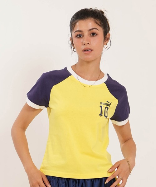 PUMA(プーマ)の「PUMA/プーマ 半袖 Tシャツ FUTURE.PUMA.ARCHIVE スリムショートTシャツ 636790(Tシャツ/カットソー・レディース・ホワイト/イエロー・M/L)」の10枚目の写真