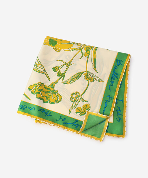 manipuri(マニプリ)の「manipuri | シルクスカーフ フローラ 65×65 WOMEN(バンダナ/スカーフ・レディース・オレンジ系その他/グリーン系その他・ONE)」の3枚目の写真