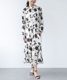 Jines | 単色プリント長袖ワンピース(ワンピース)