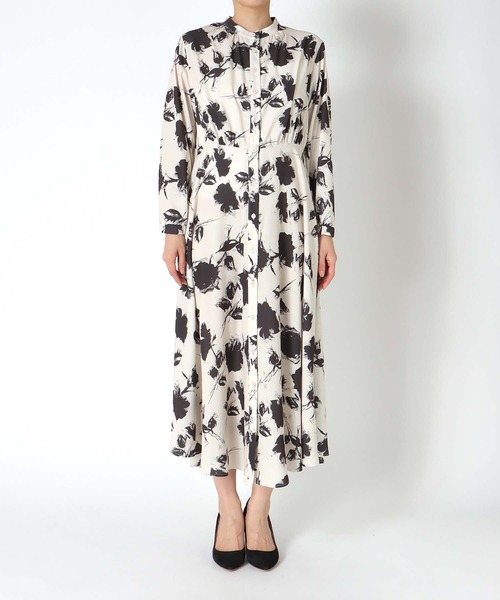 Jines（ジネス）の「単色プリント長袖ワンピース（ワンピース・レディース・グリーン/ベージュ/ネイビー・38）」の10枚目の写真