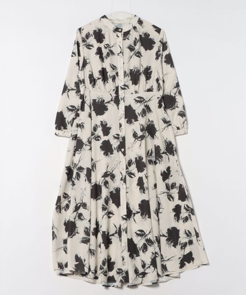 Jines（ジネス）の「単色プリント長袖ワンピース（ワンピース・レディース・グリーン/ベージュ/ネイビー・38）」の16枚目の写真