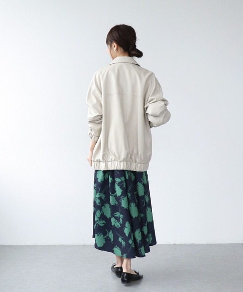 Jines（ジネス）の「単色プリント長袖ワンピース（ワンピース・レディース・グリーン/ベージュ/ネイビー・38）」の19枚目の写真