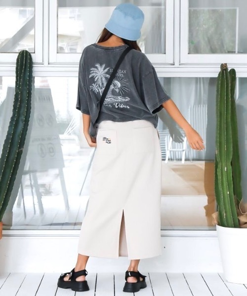 Kahiko(カヒコ)の「【Kahiko】SURF&Palms ケオキTシャツ(Tシャツ/カットソー・レディース・ネイビー/グレー/ライトブルー・FREE)」の6枚目の写真