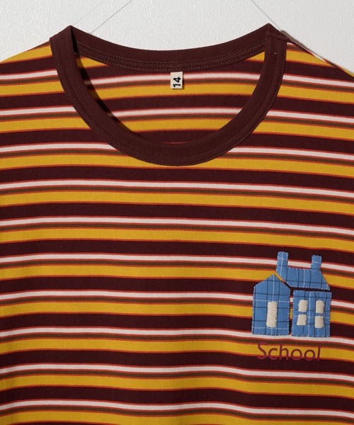 KHOKI(コッキ)の「【KHOKI/コッキ】Hand-Embroidered Stripe T-Shirt(Tシャツ/カットソー・メンズ・ブラウン・2)」の3枚目の写真