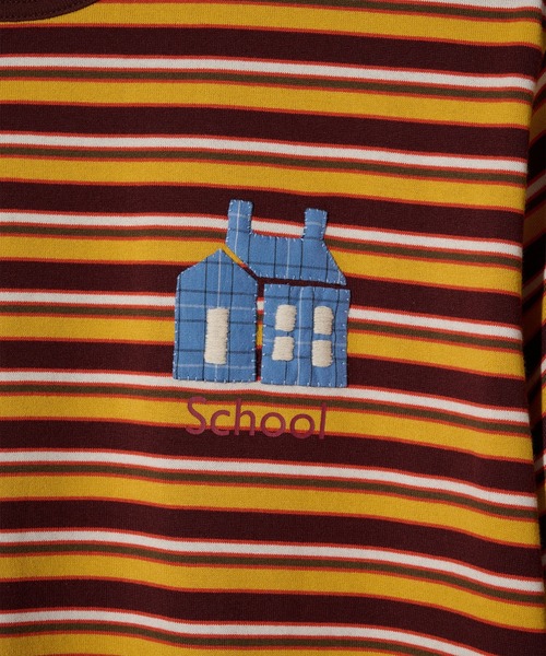 KHOKI(コッキ)の「【KHOKI/コッキ】Hand-Embroidered Stripe T-Shirt(Tシャツ/カットソー・メンズ・ブラウン・2)」の2枚目の写真