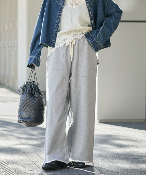 JOURNAL STANDARD（ジャーナルスタンダード）の「《追加》ワイドベイカースウェットパンツ（スウェットパンツ・レディース・グレー/ブラック・FREE）」の2枚目の写真