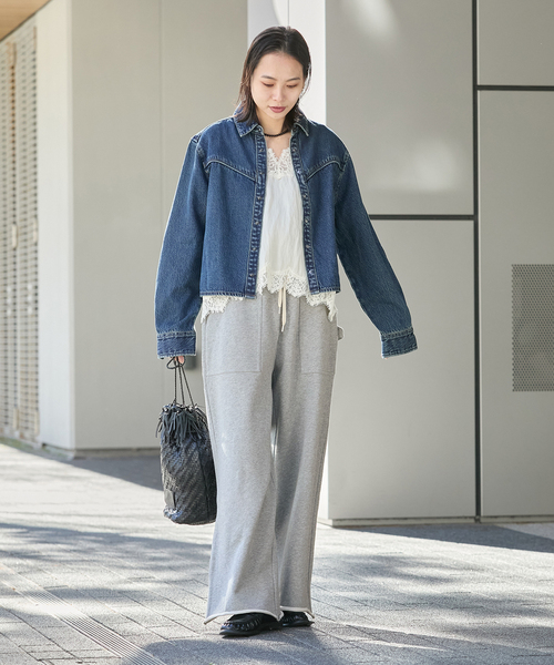 JOURNAL STANDARD（ジャーナルスタンダード）の「《追加》ワイドベイカースウェットパンツ（スウェットパンツ・レディース・グレー/ブラック・FREE）」の3枚目の写真