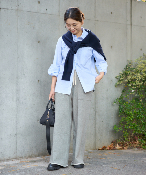 JOURNAL STANDARD（ジャーナルスタンダード）の「《追加》ワイドベイカースウェットパンツ（スウェットパンツ・レディース・グレー/ブラック・FREE）」の4枚目の写真