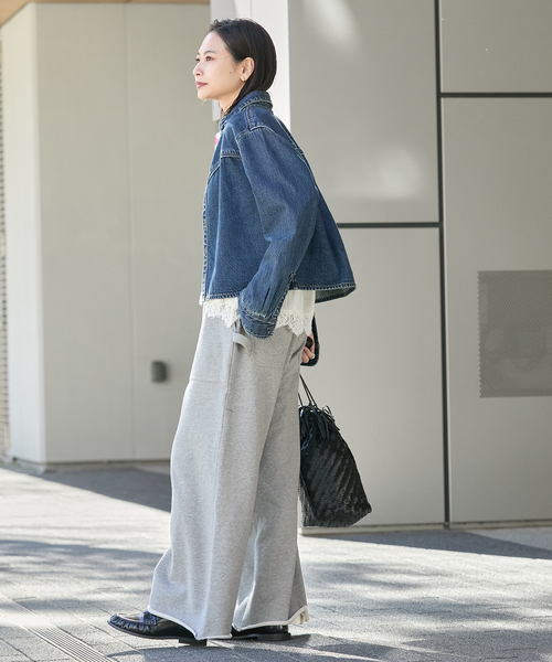 JOURNAL STANDARD（ジャーナルスタンダード）の「《追加》ワイドベイカースウェットパンツ（スウェットパンツ・レディース・グレー/ブラック・FREE）」の5枚目の写真