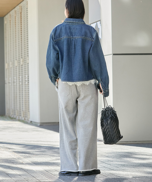 JOURNAL STANDARD（ジャーナルスタンダード）の「《追加》ワイドベイカースウェットパンツ（スウェットパンツ・レディース・グレー/ブラック・FREE）」の6枚目の写真