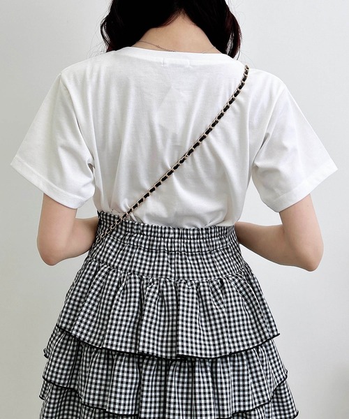 INGNI（イング）の「パールビジューロゴTシャツ（Tシャツ/カットソー・レディース・オフホワイト/サックスブルー/ライトピンク/ブラック・M）」の11枚目の写真