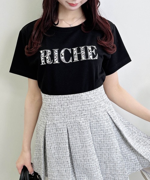 INGNI（イング）の「パールビジューロゴTシャツ（Tシャツ/カットソー・レディース・オフホワイト/サックスブルー/ライトピンク/ブラック・M）」の14枚目の写真