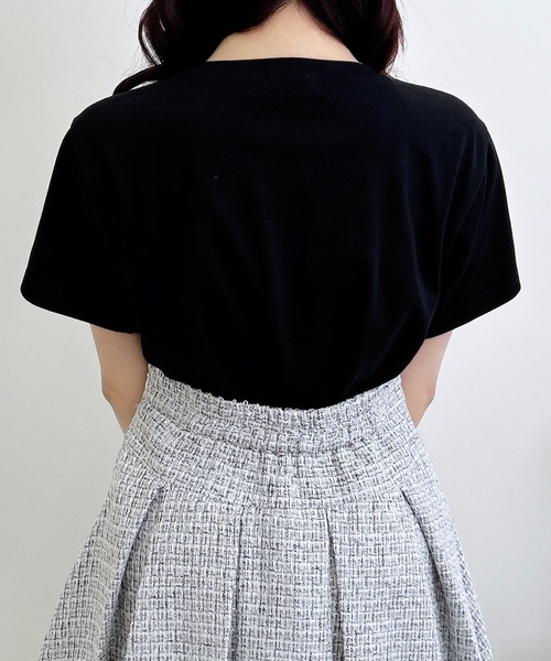 INGNI（イング）の「パールビジューロゴTシャツ（Tシャツ/カットソー・レディース・オフホワイト/サックスブルー/ライトピンク/ブラック・M）」の18枚目の写真