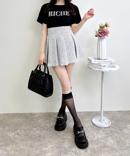 INGNI（イング）の「パールビジューロゴTシャツ（Tシャツ/カットソー・レディース・オフホワイト/サックスブルー/ライトピンク/ブラック・M）」の19枚目の写真