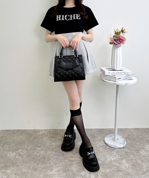 INGNI（イング）の「パールビジューロゴTシャツ（Tシャツ/カットソー・レディース・オフホワイト/サックスブルー/ライトピンク/ブラック・M）」の20枚目の写真