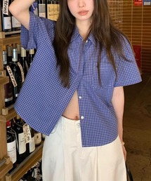 2026年新作/半袖チェックルーズシャツ