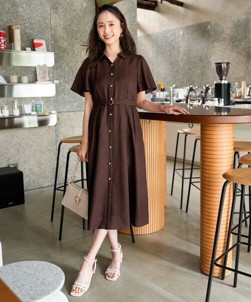 ANY SIS(エニィスィス)の「スムージーポリエステル ワンピース(シャツワンピース・レディース・スカイブルー系1/ネイビー系/ライトグリーン系/ダークブラウン系9/グレー系1・X-SMALL)」の20枚目の写真