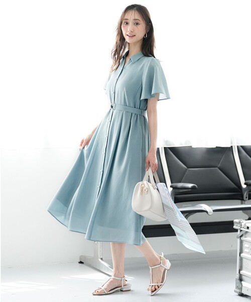 ANY SIS(エニィスィス)の「スムージーポリエステル ワンピース(シャツワンピース・レディース・スカイブルー系1/ネイビー系/ライトグリーン系/ダークブラウン系9/グレー系1・X-SMALL)」の7枚目の写真