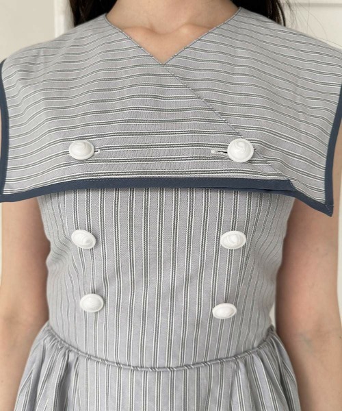 an another angelus（アンアナザーアンジェラス）の「ストライプ2wayマリンワンピース（ワンピース・レディース・グリーン/ブルー・FREE）」の7枚目の写真