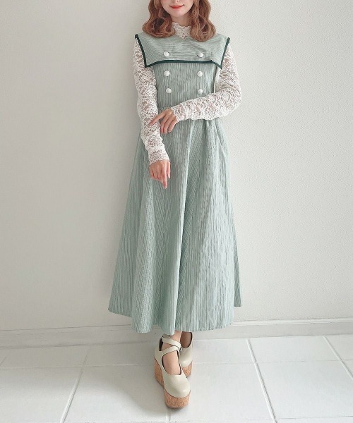 an another angelus（アンアナザーアンジェラス）の「ストライプ2wayマリンワンピース（ワンピース・レディース・グリーン/ブルー・FREE）」の19枚目の写真