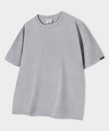 LEMAIN SECOND（リメインセカンド）の「クロップ無地オーバーサイズ半袖Tシャツ[メランジグレー]（Tシャツ/カットソー）」