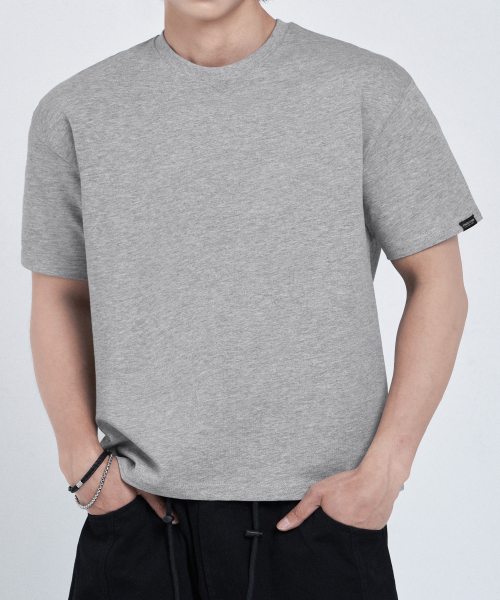 LEMAIN SECOND（リメインセカンド）の「クロップ無地オーバーサイズ半袖Tシャツ[メランジグレー]（Tシャツ/カットソー・レディース・その他・SMALL/MEDIUM/LARGE/X-LARGE）」の15枚目の写真