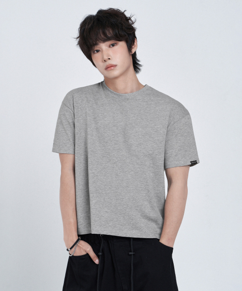 LEMAIN SECOND（リメインセカンド）の「クロップ無地オーバーサイズ半袖Tシャツ[メランジグレー]（Tシャツ/カットソー・レディース・その他・SMALL/MEDIUM/LARGE/X-LARGE）」の17枚目の写真