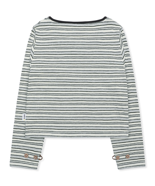 RuNaKi'Hu'(ルナキフ)の「WXT084 ナミストライプVネックロングスリーブ(グレー)(Tシャツ/カットソー・レディース・その他・1/2)」の6枚目の写真
