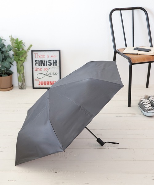 BAYFLOW(ベイフロー)の「【Water front】クイックシャット自動開閉UVブロック晴雨兼用折傘55cm(折りたたみ傘・レディース・ライトグレー/ホワイト/ブラック・0)」の3枚目の写真