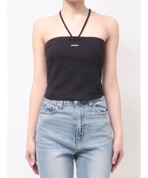 EMODA(エモダ)の「MINIMAL BARE TOP(Tシャツ/カットソー・レディース・ホワイト/その他/ブラック・FREE)」の5枚目の写真