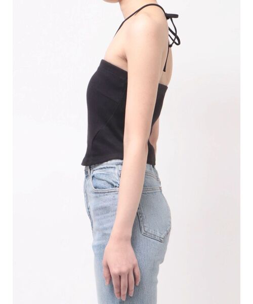 EMODA(エモダ)の「MINIMAL BARE TOP(Tシャツ/カットソー・レディース・ホワイト/その他/ブラック・FREE)」の6枚目の写真