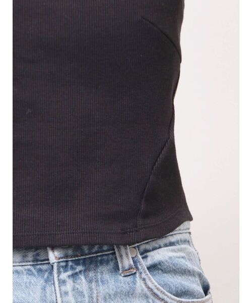 EMODA(エモダ)の「MINIMAL BARE TOP(Tシャツ/カットソー・レディース・ホワイト/その他/ブラック・FREE)」の10枚目の写真