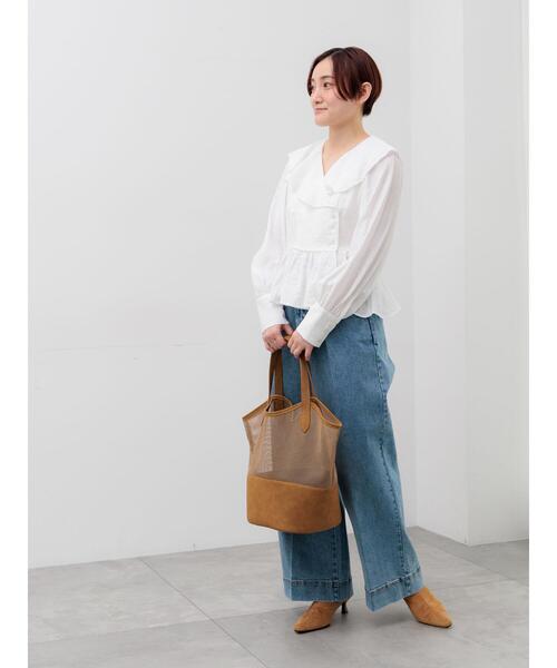 Te chichi(テチチ)の「ラッフルフリルペプラムブラウス(シャツ/ブラウス・レディース・ホワイト/サックスブルー/ネイビー・F)」の5枚目の写真