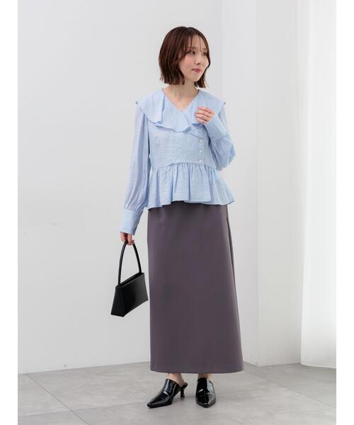 Te chichi(テチチ)の「ラッフルフリルペプラムブラウス(シャツ/ブラウス・レディース・ホワイト/サックスブルー/ネイビー・F)」の8枚目の写真