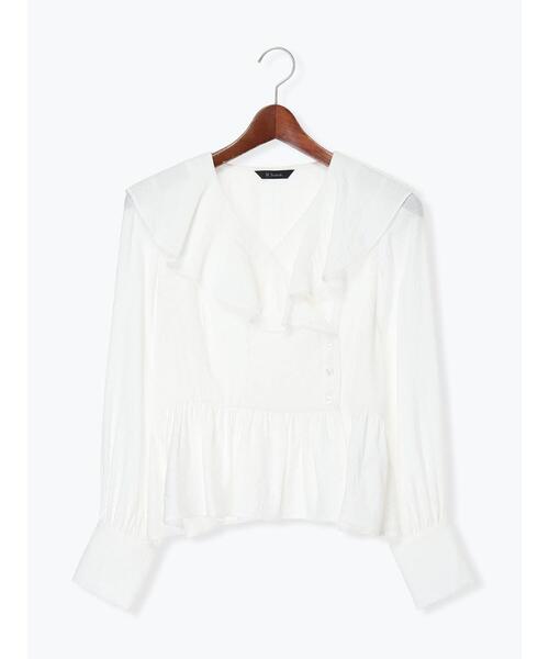 Te chichi(テチチ)の「ラッフルフリルペプラムブラウス(シャツ/ブラウス・レディース・ホワイト/サックスブルー/ネイビー・F)」の18枚目の写真