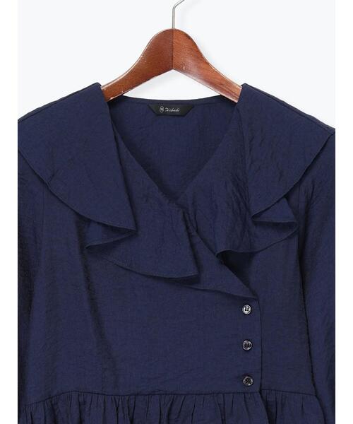 Te chichi(テチチ)の「ラッフルフリルペプラムブラウス(シャツ/ブラウス・レディース・ホワイト/サックスブルー/ネイビー・F)」の22枚目の写真