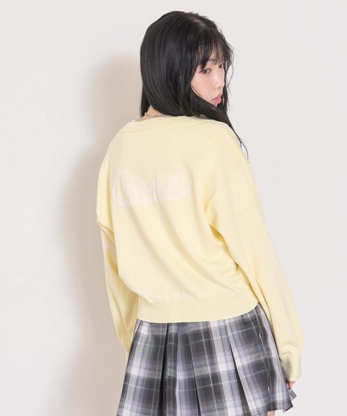 LOVETOXIC(ラブトキシック)の「【UV/洗える】バックロゴカーディガン(カーディガン/ボレロ・キッズ・グレー/オフホワイト/イエロー・L:160cm/S:140cm/M:150cm)」の7枚目の写真