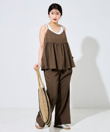 限定展開 ナイロン ワッシャー キャミ パンツ セットアップ