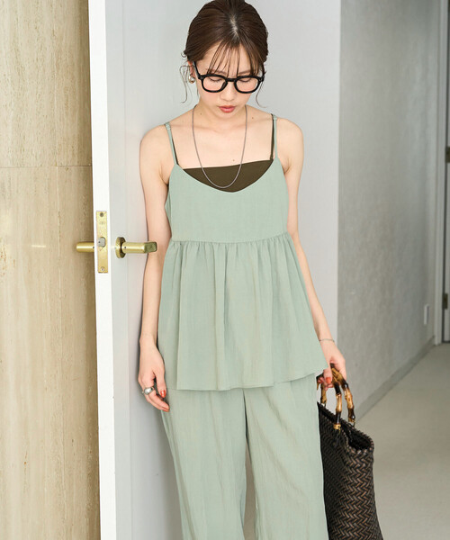 FREAK'S STORE（フリークスストア）の「限定展開　ナイロン ワッシャー キャミ パンツ セットアップ（つなぎ/オールインワン・レディース・ブラック/ブルーグリーン/ベージュ/オレンジ/ネイビー/ブラウン・SMALL/MEDIUM）」の20枚目の写真