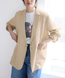 IENA（イエナ）の「《追加》ウォッシャブル ソフトリネン リラックスジャケット（テーラードジャケット）」