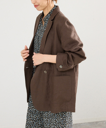 IENA | 《追加》ウォッシャブル ソフトリネン リラックスジャケット(テーラードジャケット)